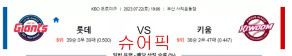 스포츠분석_롯데 VS 키움 야구분석.webp