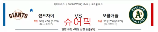 스포츠분석_샌프란시스코 VS 오클랜드 야구분석.webp